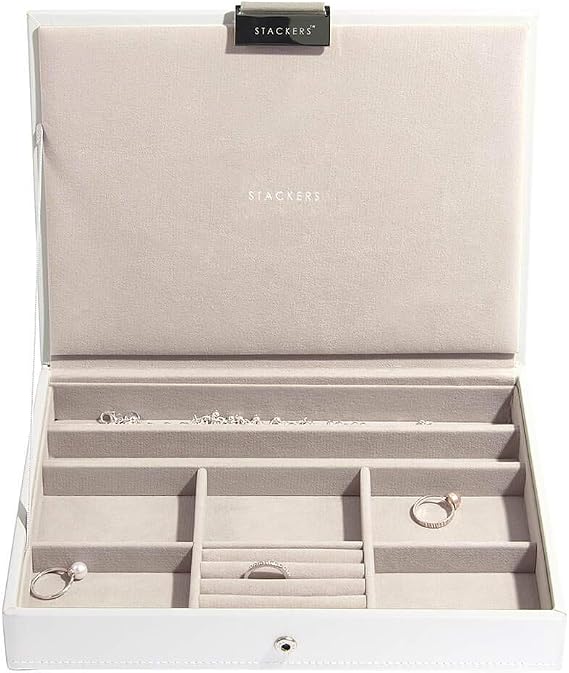 Stackers Lidded Classic Jewellery Box (White)