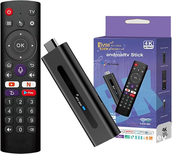 Android TV Stick 4K 2GB 16GB ROM H313 Quad-Core 64bit WiFi5 Dual 2.4G/5G WiFi HDR10+ HD Smart TV Stick Box