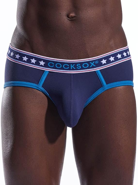 Cocksox American Collection Solid Sports Brief CX76N, Patriot Blue, Large