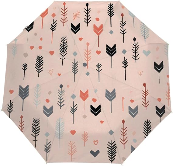 Automatic Umbrella Compact 3-Fold Umbrella with UV50+ Sun Protection, Windproof Travel Umbrellas
