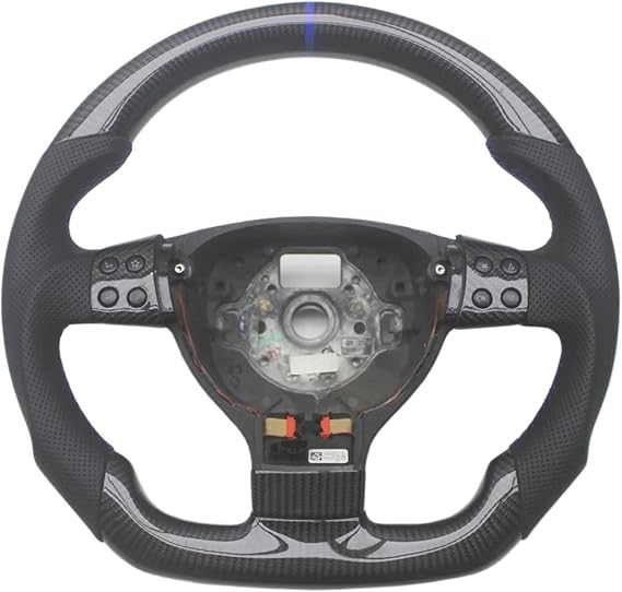 Custom Replacement Carbon Fiber Steering Wheel Compatible With VW Golf 5 Jetta Mk5 GTI R32 EOS Passat B6(Carbon Blue)