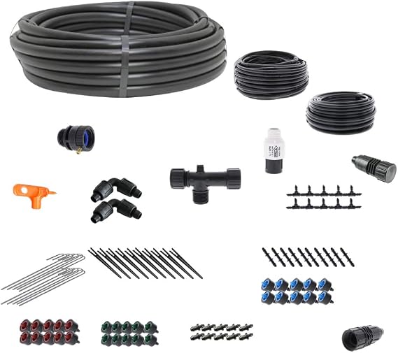 Drip Depot Drip Irrigation Kit for Vegetable Gardens - Basic - Timer Compatible, Rain Barrel Compatible, Expandable, 200 GPH Maximum Flow Capacity