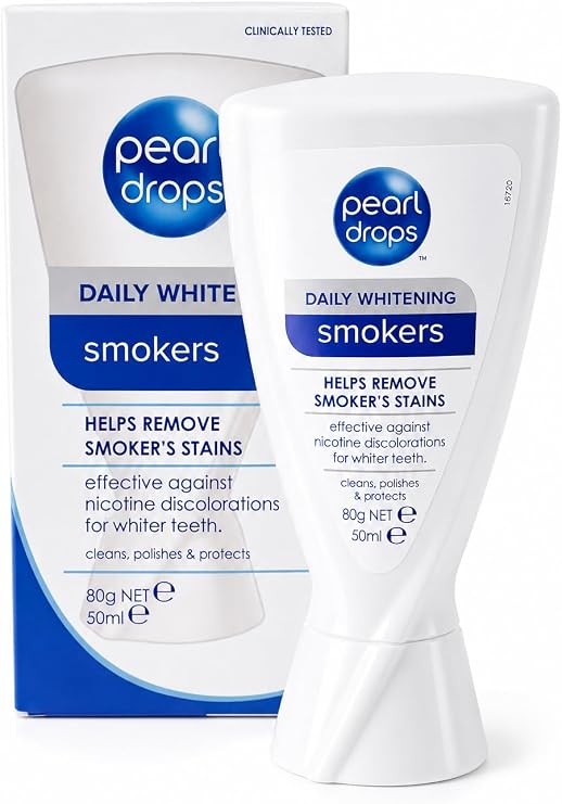 Pearl Drops Smokers - Sigara İçenler İçin Leke Çıkarıcı Jel Diş Macunu, Nikotin Leke Plaklarına Karşı Etkili, 50 ml