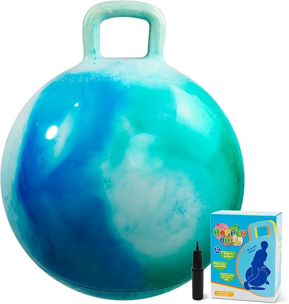 U&C Planet Hopper Ball, 18 inches Bouncy Ball with Handle for Kids Age 3-6