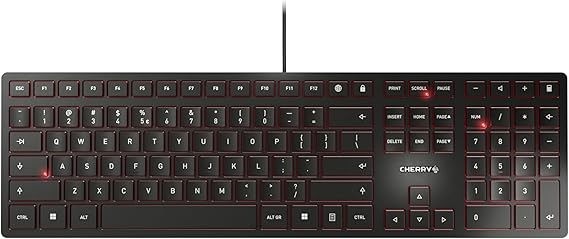 Cherry KC 6000 Slim Keyboard - USB Interface - English (US) - SX Keyswitch (Black)