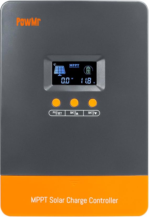 PowMr 80A MPPT Solar Charge Controller 12V 24V 36V 48V Auto Parameter Adjustable LCD Display for LiFePO4,Lead Acid,Gel,Flooded and Lithium,Supports Up to 12 Units in Parallel