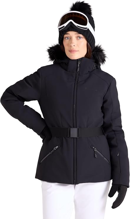 Mountain Warehouse Grove Womens Thermal Padded Jacket - Water-resistant, Front Pockets, Full-Zip Black Womens Size 12 US
