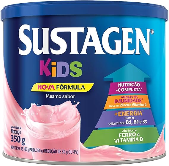 Food Supplement Sustagen Kids Strawberry Tin 380g, 13.4 Ounce (Pack of 1) (Modelo Padrao)