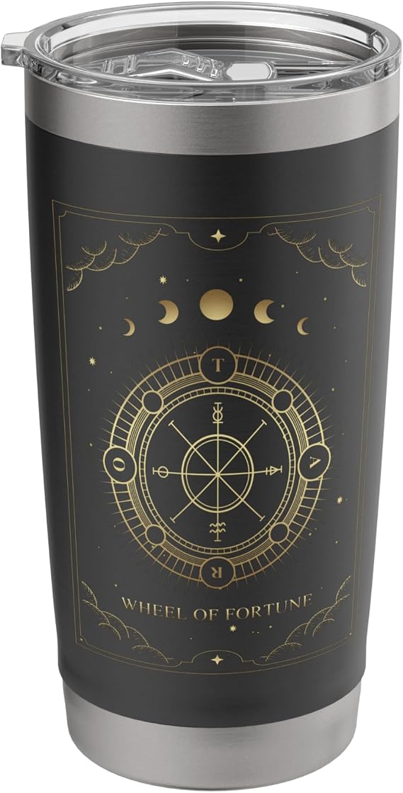 Wheel Of Fortune Tarot Card With Engraving Stainless Steel Insulated Tumbler