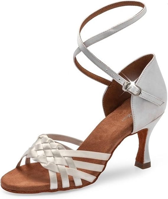 Dancing Shoes For Woman Women`s Ballroom Latin Salsa Dance Shoes Handmade Sandals With Soft Sole 6.5/7.5 CM Heel