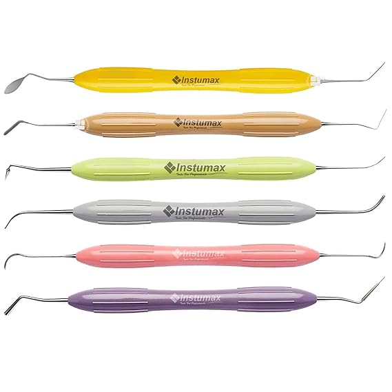 Dental Composite Filling Instruments Set of 6 Silicone Handle Restoration Appling Condensing Resin Tooth Restoration Tools Oral Hygiene & Restoration Instruments