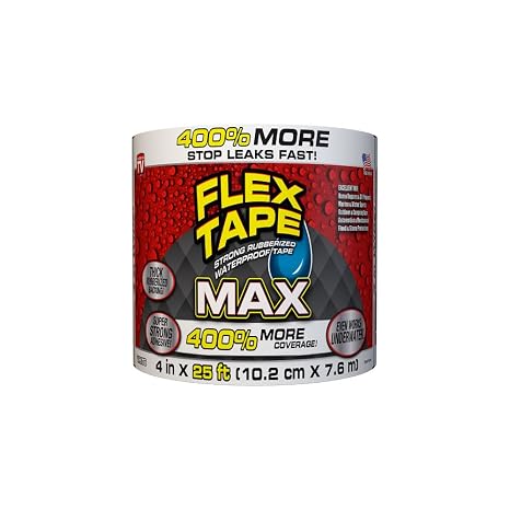 Flex Tape Strong Rubberized Waterproof Tape, White, 4 in x 25 ft, 1-Pack