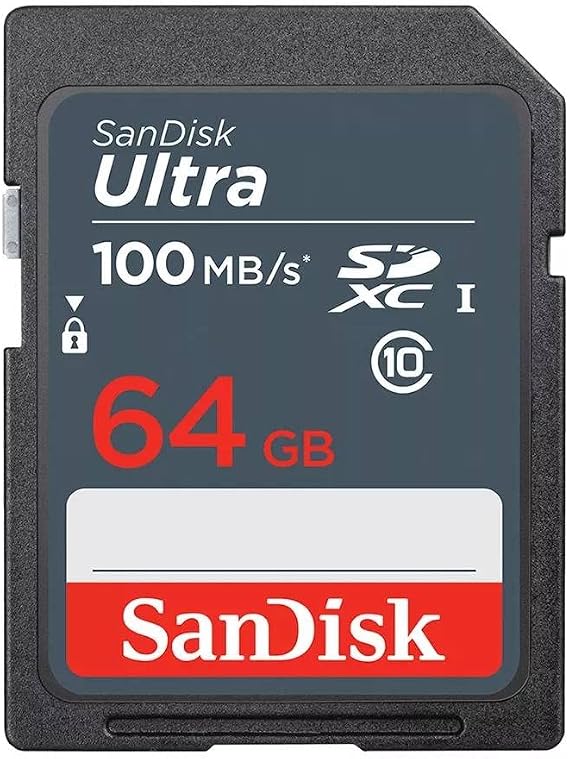 SanDisk 64GB Ultra SDXC UHS-I Memory Card - 100MB/s, C10, U1, Full HD, SD Card