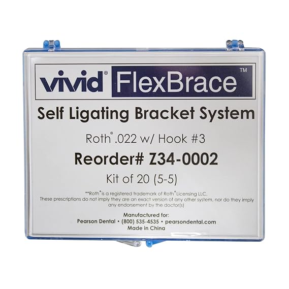 Orthodontic Self-Ligating Brackets 20PCS Dental Metal Braces with Open Tools Slot. Roth 022 3 with Hooks