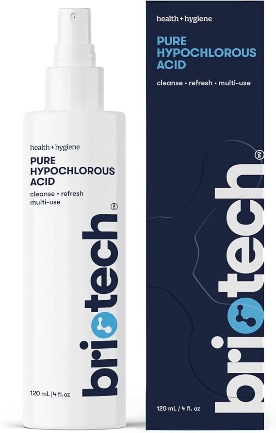 BRIOTECH Pure Hypochlorous Acid Spray and Cleanser, Original, 4 fl oz | Premium HOCl topical solution, multi-purpose cleaner, family approved, pet friendly for surface cleaning routine use