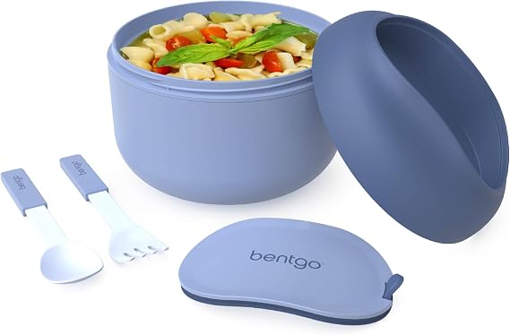 Bentgo Insulated Food Jar, 21.2 oz, Snack Compartment, Retractable Utensils
