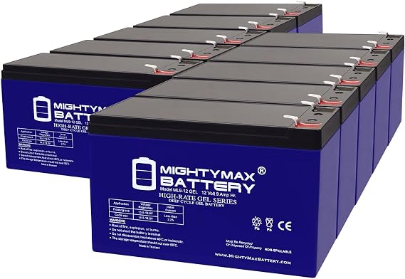 Mighty Max Battery 12V 9AH Gel F2 Replacement Battery Compatible with Shaoxing 6-DW-7-10 Pack