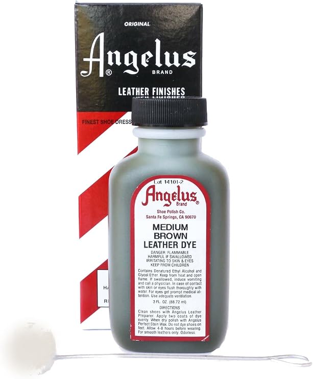 Angelus Leather Dye - 3 Ounces, Medium Brown