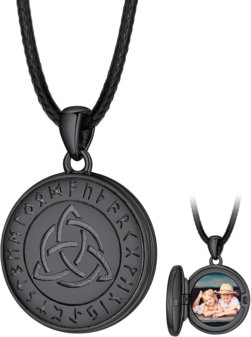 FaithHeart Custom Locket Necklace with Photo for Men, Copper/Sterling Silver Locket That Hold Pictures Personalized Photo Locket Memorial Necklace with Pictures Inside Jewelry Gift