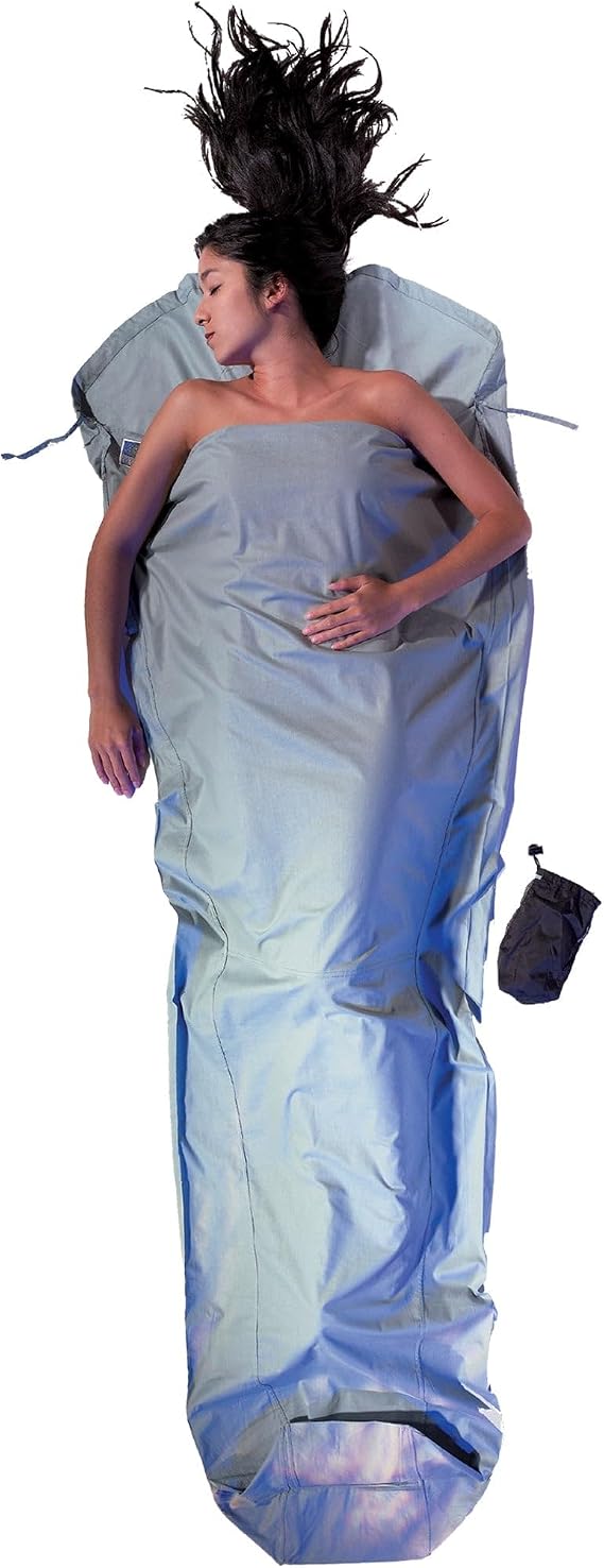 COCOON Cotton MummyLiner Sleeping Bag Liner - Cactus Blue