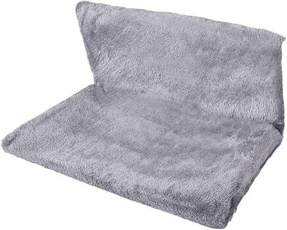 Plush Cat Radiator Bed for Small Pets, Foldable Design for Convenient Storage (Gray)