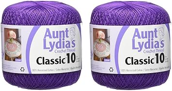 Aunt Lydia's Crochet Thread - Size 10 - Purple (2-Pack)