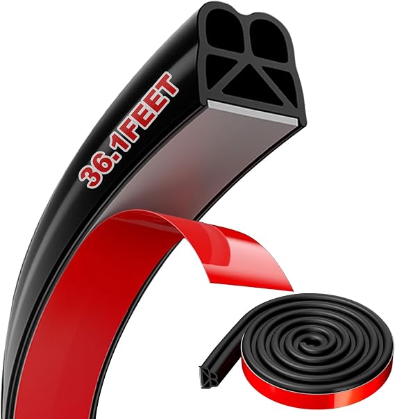 Car Door Seal Strip 36.1 FT, EPDM Rubber Weather Stripping, Adhesive