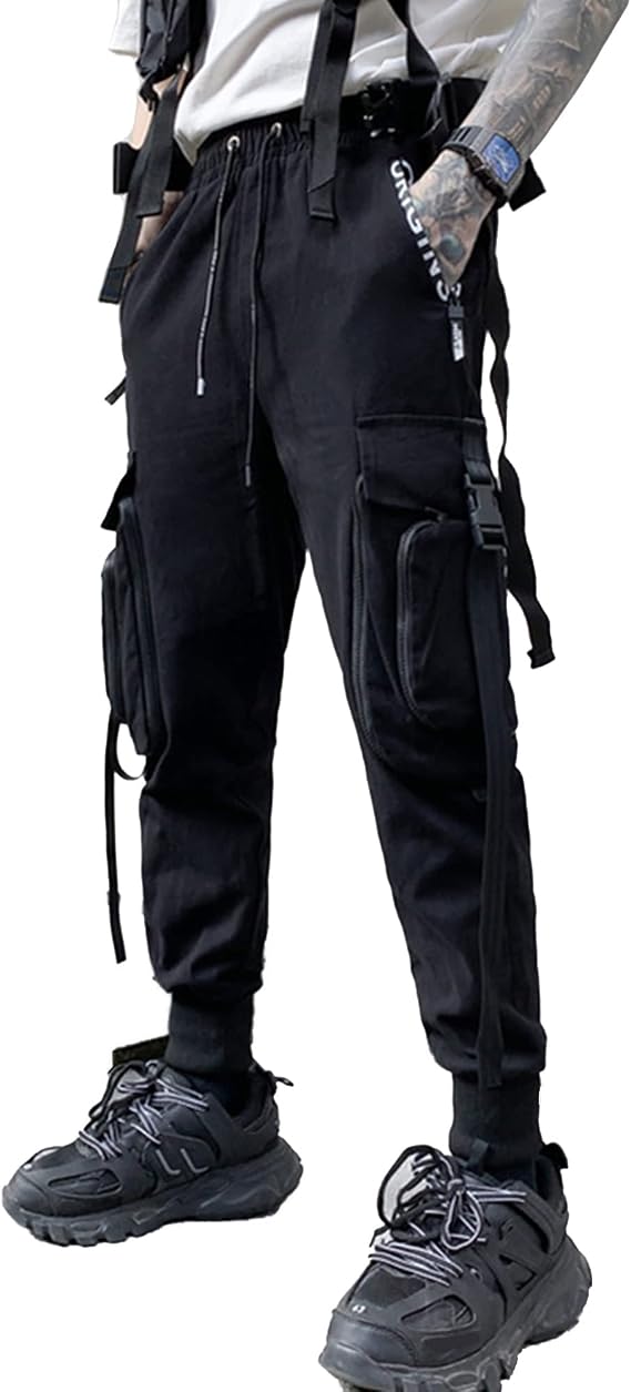 XYXIONGMAO Men's Overalls Joggers Tactical Harem Streetwear Cargo Hip Hop Techwear Pants Functional Casual Sweatpants