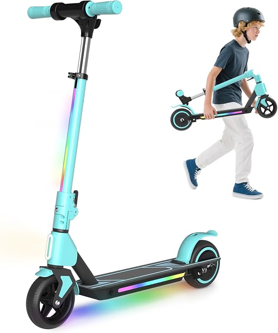 Electric Scooter for Kids Ages 6-12, Foldable & 3-Level Heights, 130W Motor