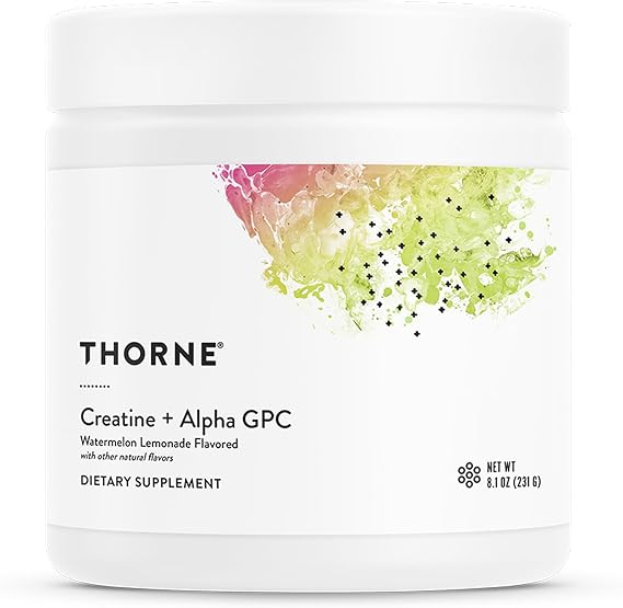 THORNE Creatine + Alpha GPC, Micronized Creatine Monohydrate, 30 Servings