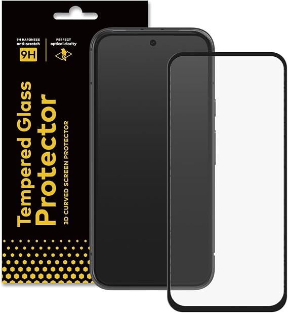 RhinoShield Screen Protector Compatible with [Pixel 8a] | 9H Curved Edge to Edge Tempered Glass - Full Coverage Clear and Scratch Resistant Screen Protection
