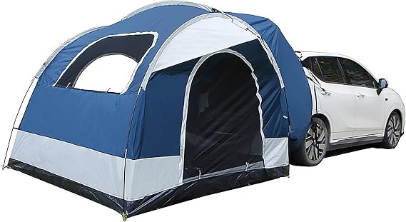 Car Camping Essentials, Car Tent, Tailgate Tent, with 2 Doors & Mesh Design, Easy Setup, for Camping, Outdoor Travel