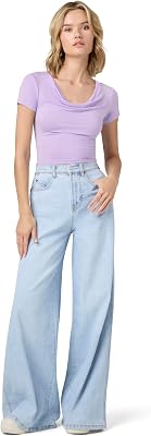 Florence by Mills Womens Total Softie Denim Wide Leg Jeans