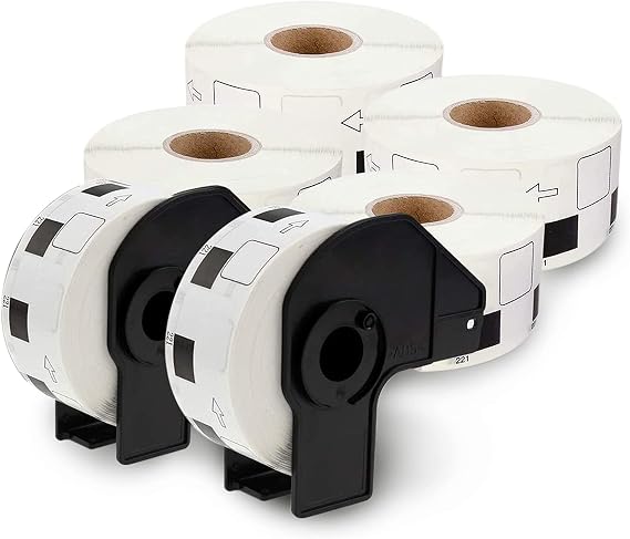 enKo DK-1221 6 Rolls | 6000 Square Direct Thermal Labels (10/11 x 10/11 in)