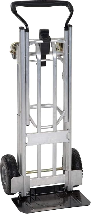 COSCO 3-in-1 Series Assisted Cart with Flat-Free Wheels Hand Truck, Silver