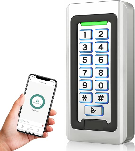 Wireless WiFi Access Control Keypad, Metal Stand-Alone Door Access Control