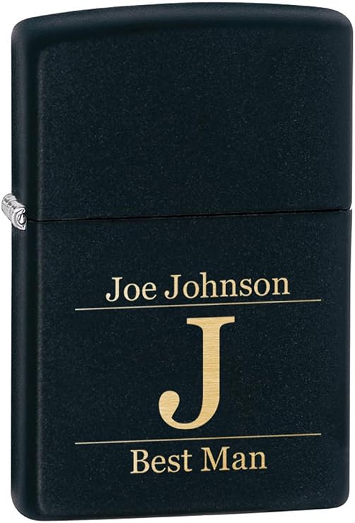 Personalized Zippo Matte Black Lighter with Free Engraving