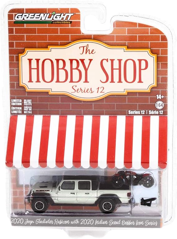 Greenlight Collectible 2020 Gladiator Rubicon Pickup Truck Beige & 2020 Scout Bobber Icon Series Motorcycle Red The Hobby Shop 1/64 Diecast Model Car by Greenlight 97120 F