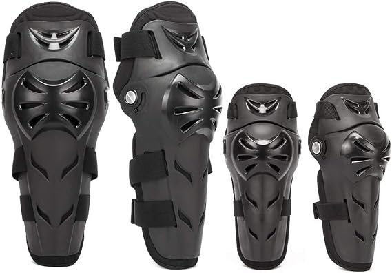 4Pcs Motorcycle Knee Elbow Pads Protection Motocross Racing Knee Shin Guards Protective Gear for Adults black