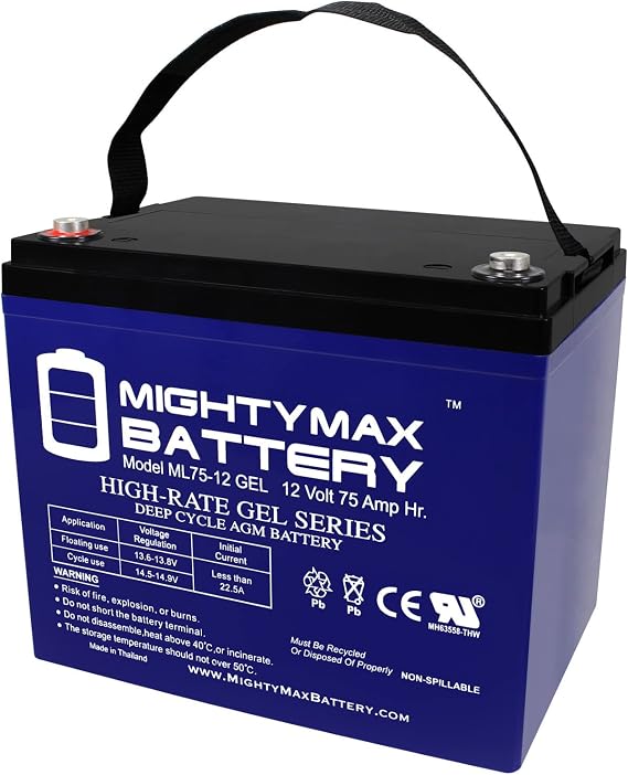 Mighty Max Battery 12V 75AH GEL Battery Replaces Active Care Osprey 4410 Dalton Tacahe