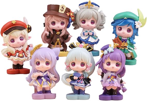 G-I Figurine Blind Box miHoYo Game Mystery Toy Boxes 6Pcs Klee Venti Hutao Keqing Kamizato Ayaka Barbara Resin Figure