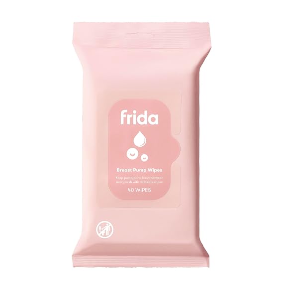 Frida Mom Breast Pump Wipes, Multi-Surface Cleaner, Travel Essentials, 40ct