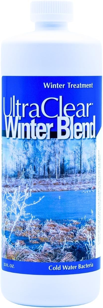 Winter Blend Liquid 32oz Natural Cold-Water Pond Clarifier & Sludge Reducer Fall & Winter Pond Care Supports Clarity & Reduces Odors Safe for Fish, Pets & Wildlife
