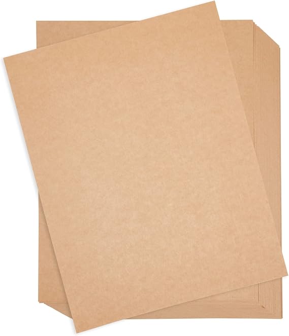 Best Paper Greetings Letter Paper Kraft Card Stock Sheets - 11 x 8.5 In, Brown, 96 Pack - Invitation Paper for Card Making & DIY Craft Projects