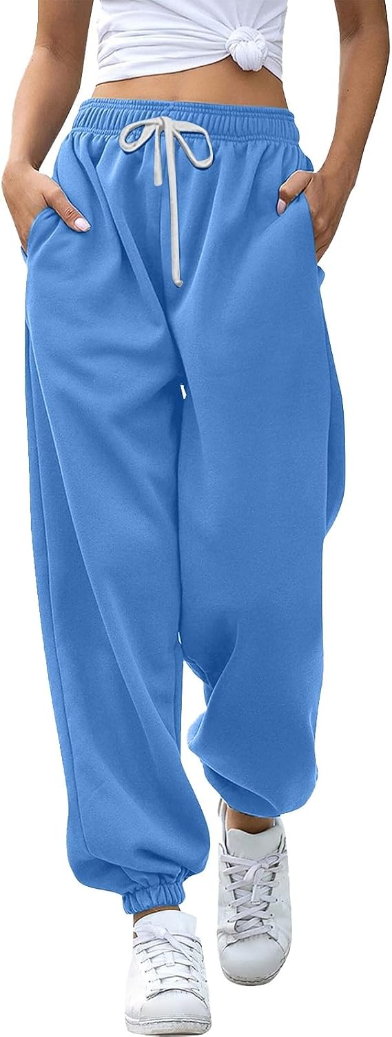 SHAOBGE Cinch Bottom Sweatpants 2024 Women's Casual High Waisted Pockets Joggers Sport Workout Active Baggy Lounge Trousers