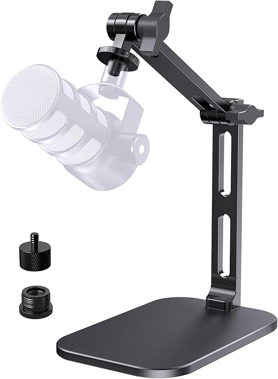 Heavy-Duty Desk Mic Stand for Rode PodMic USB & SM7B, Max 2.68 lbs, Black