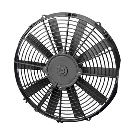 Spal Electric Cooling Fan, Low Profile, 13 in Fan, Puller, 1032 CFM, 12V, Straight Blade, 14.188 x 13.625 in, 2 in Thick, Plastic, Each
