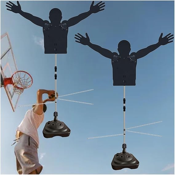 2 Pack Basketball Defender Mannequin Trainer, Adjustable Hands Up Defence Dummy for Shooting Dribbling Handling Drills (Height 95)