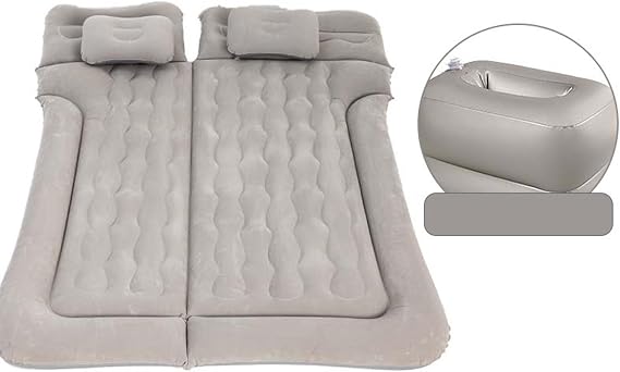 Car Air Mattress for Honda Fit/Jazz HEV GP5 2004-2021, Thickened Car Bed Mattress, Travel Sleeping Pad, Back Seat Bed Cushion with Air Pump 2 Pillows,Grey