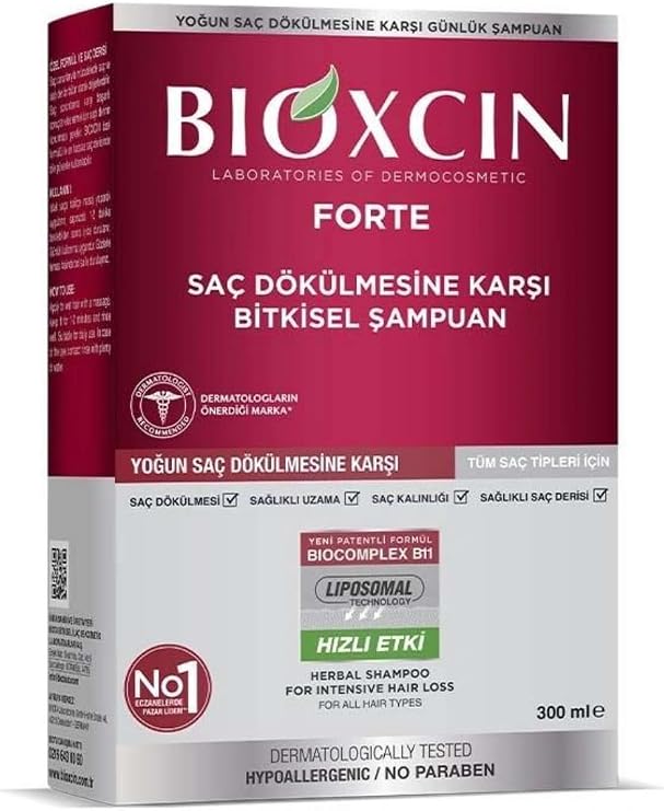 Bioxcin Forte Saç Dökülmesine Karşı Bitkisel Şampuan, 300 ml, Tüm Saç Tipleri